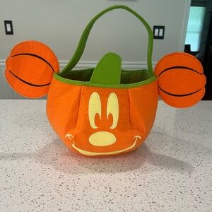 Disney Store Mickey Mouse Pumpkin Shaped Trick or Treat Bag